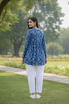 Blue short cotton kurti