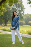 Blue short cotton kurti