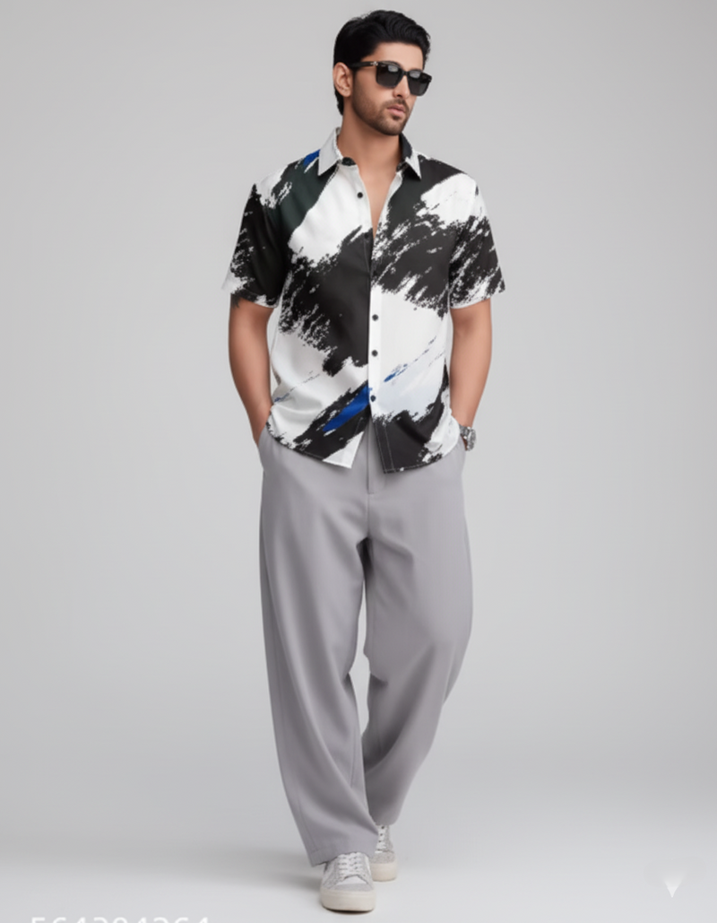 Men’s Lycra multicolour printed casual shirts |